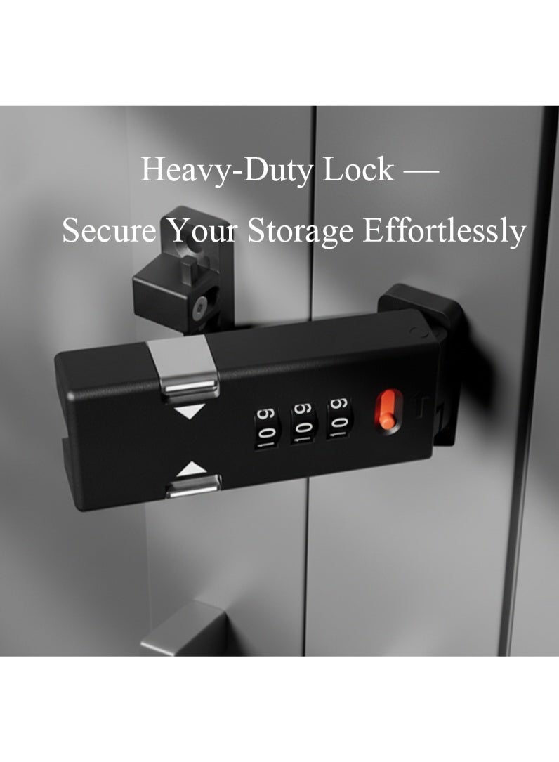 3 قفل بمسمار انزلاقي مجمع رقمي، قفل أمان بسبيكة الزنك بدون مفتاح مع رأس قفل قابل للضبط بحجم 7 مم للخزائن والأبواب والأدراج والبوابات الخارجية - Image 3